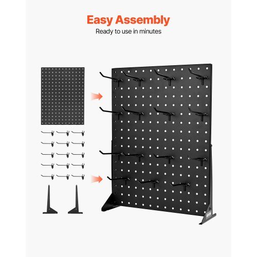 Pegboard Display Ställ, 43x33 cm, Svart, Stål
