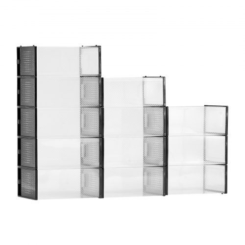 Skobokse, 334x230x145 mm, Sort, Stabelbar opbevaring i plast