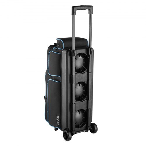 Bowlingkugletaske, 79x32x39 cm, Sort, Opbevaring til 3 kugler