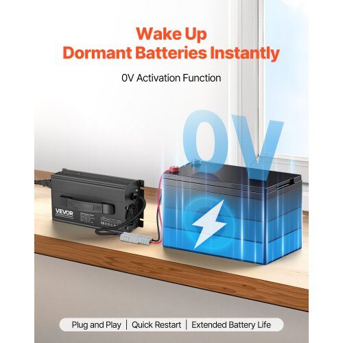Lithium batterioplader, 24V 20A LiFePO4, 29,2V, AC-DC, Anderson-stik, LED-indikator