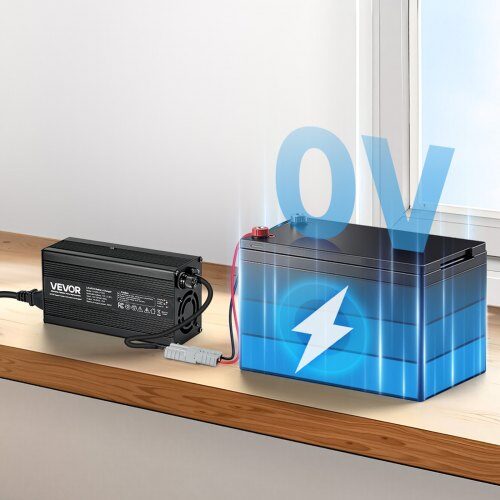 Batteriladdare, 12V 20A LiFePO4 Smart Laddare, AC-DC, LED-indikator, Aluminiumlegering