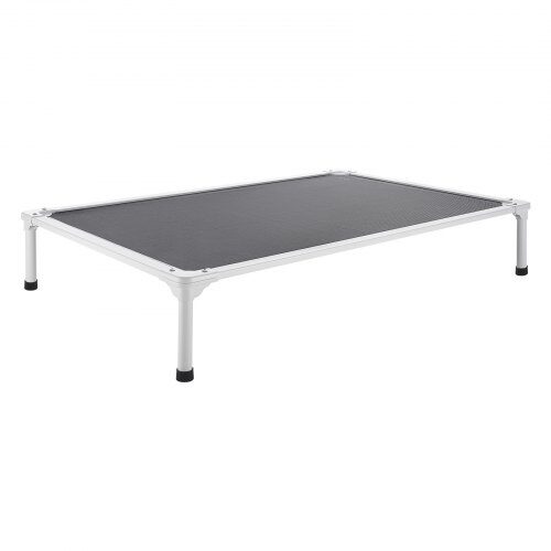 Upphöjd hundbädd, 125x83x23 cm, Grå, Aluminiumram