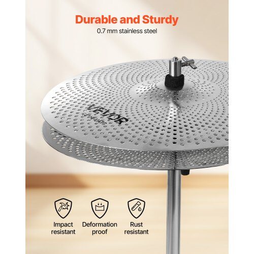 Cymbalpaket, 4 delar 35x40x45.5x50.5 cm, Ljus Silver, Legering