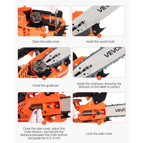 Kædesav, 25 cc benzinkædesav, 30.5 cm, orange, træskæring