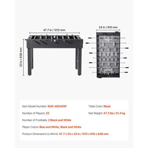 Fotbollsbord 121x61x83.8 cm Hållbart Inomhusspel