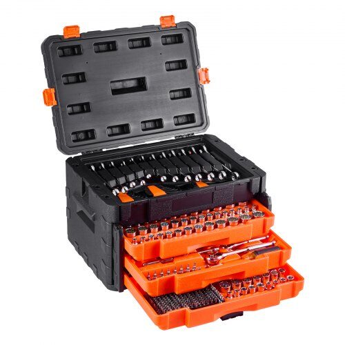 Mekaniker Verktygssats, 450 delar, 455x325x290 mm, Orange, Stål