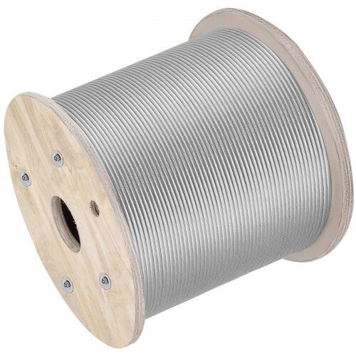 Ruostumaton teräskaapeli 61 m 6,4 mm, hopea, vaijeri