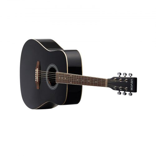 Akustisk gitarr nybörjarpaket, 1030x398x120 mm, svart, lock i gran