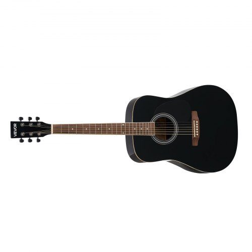 Akustisk gitarr nybörjarpaket, 1030x398x120 mm, svart, lock i gran