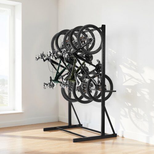 Cykelställ, 117x90x206 cm, Svart, Förvaring i kolstål