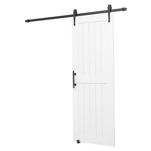 Skydedør i lade-stil, 91.4x213.4 cm, Hvid, MDF-panel