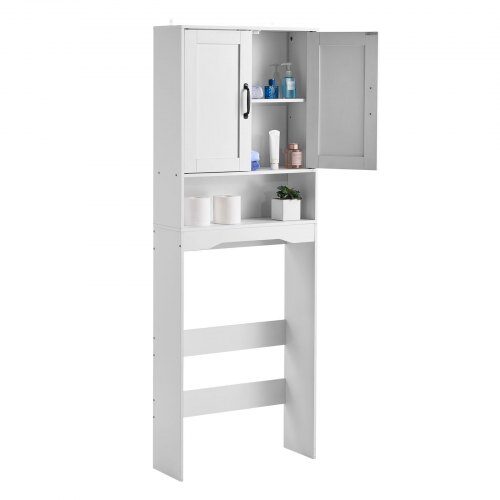 Over-the-toilet opbevaringsskab, 60x21x165.1 cm, hvid, opbevaring