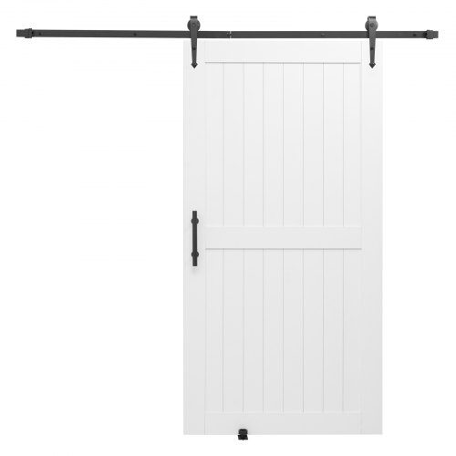 Skydedør i lade-stil, 106.7x213.4 cm, Hvid, MDF panel
