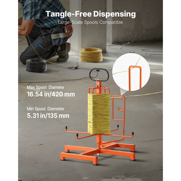 Kabeldispenser, 49,5x46,5x49 cm, Sort, Metal