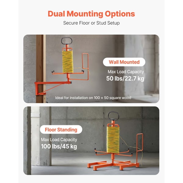 Kabeldispenser, 49,5x46,5x49 cm, Sort, Metal