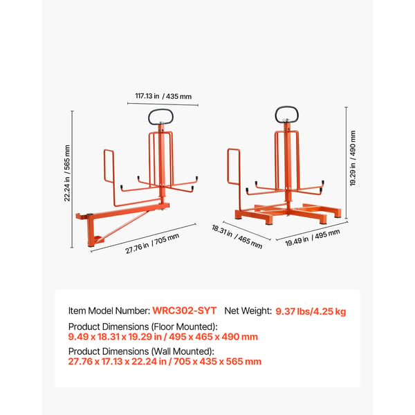 Kabeldispenser, 49,5x46,5x49 cm, Sort, Metal