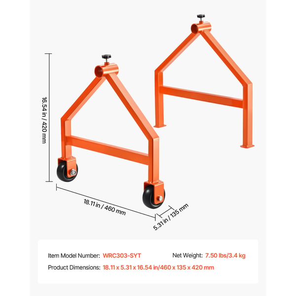 Trådrulleholder 46x13,5x42 cm op til 75,9 cm diameter, bærbar