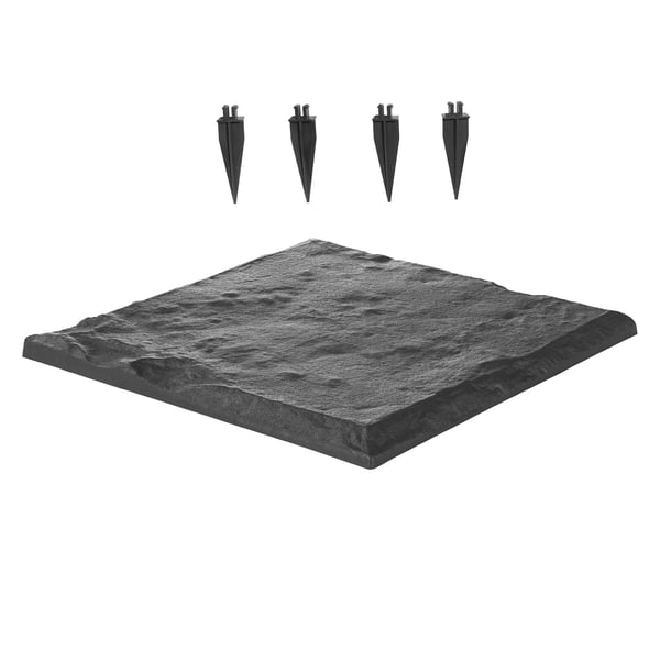 Puutarhan askelkivet, 39.5x39.5x2.6 cm, harmaa, muovi