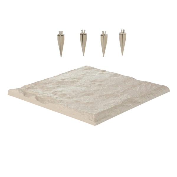 Puutarhan askelkivet, 39.5x39.5x2.6 cm, beige, muovi