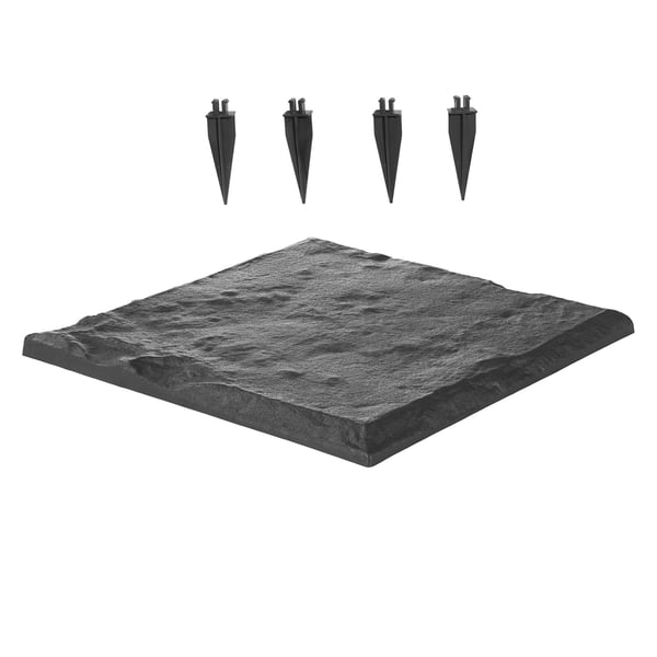Puutarhan askelkivet, 39,5x39,5x2,6 cm, harmaa, muovi