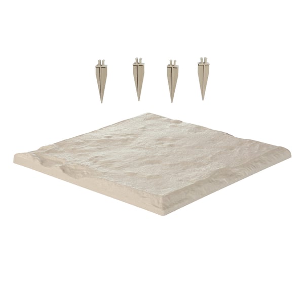 Havefliser, 39.5x39.5x2.6 cm, Beige, Plast