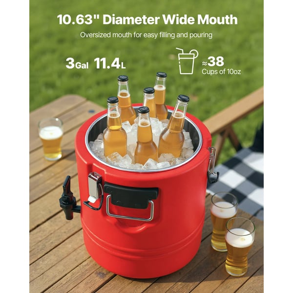 Isoleret drikkevaredispenser, 29.5x29.5x34.5 cm, rustfrit stål