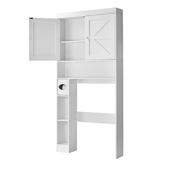 Över-toalett förvaringsskåp, 171,3x81,5x19,5 cm, vit, badrumsförvaring