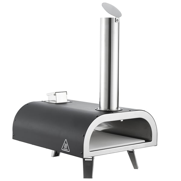 Utomhus pizzaugn, 70x39x66 cm, svart, vedeldad