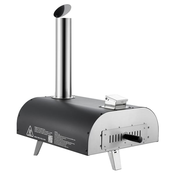 Utomhus pizzaugn, 70x39x66 cm, svart, vedeldad