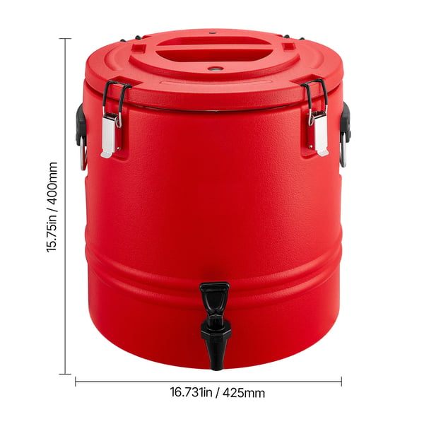 Isoleret drikkevaredispenser, 42,5x42,5x40 cm, rustfrit stål