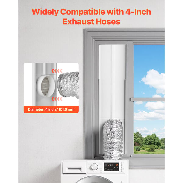 Torktumlarslang Fönsterkit, 162x47x1549 mm, Vit, PVC och PP