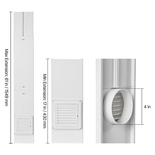 Torktumlarslang Fönsterkit, 162x47x1549 mm, Vit, PVC och PP