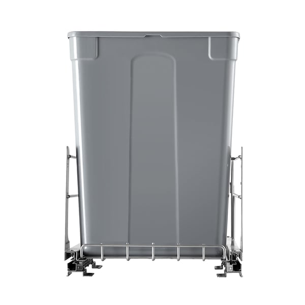 Utdragbar soptunna, 35x56x49 cm, grå, dubbel behållare, extra robust