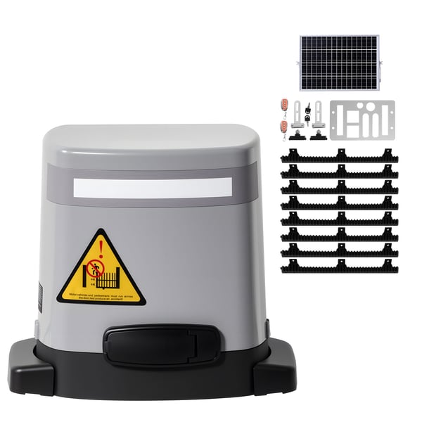 Skydedørsåbner, 280W elektrisk, 300x220x270 mm, solcelledrevet