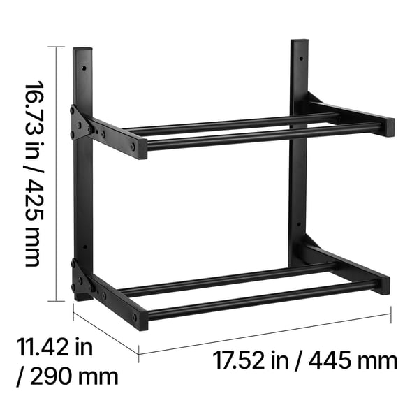 Printerfilament opbevaringsstativ, 44,5x29x42,5 cm, sort, kulstofstål