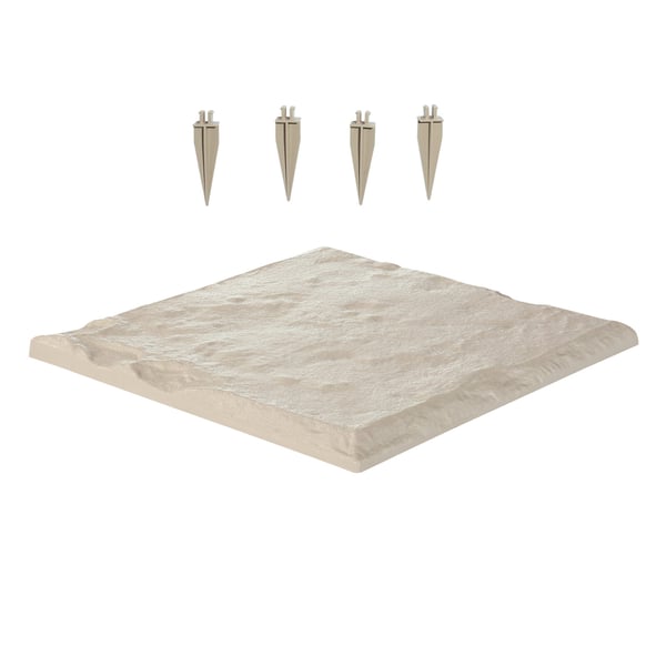 Havefliser 39.5x39.5x2.6 cm Beige, plast, udendørs gangsti