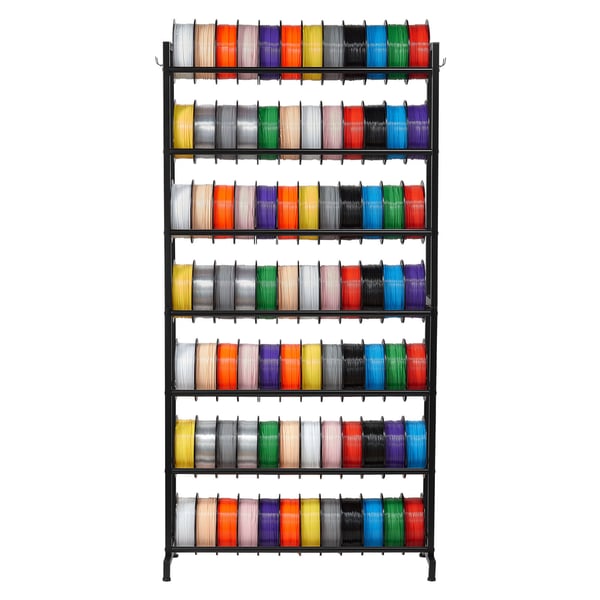 Filamentopbevaringsreol, 7 niveauer, 84x32x165 cm, Sort, Kulstofstål