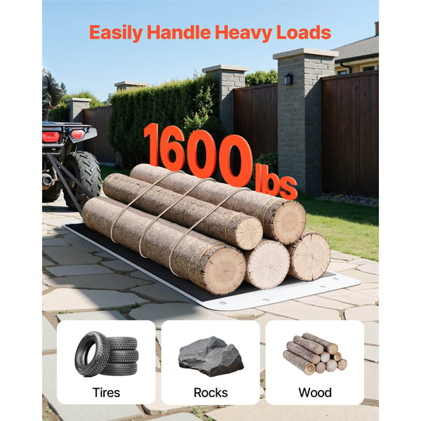 Yard Drag Sled, 280x101,5 cm, Tunga arbetsuppgifter, PE
