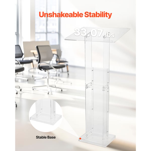 Podieholder, Akryl Talerstol 126,5 cm, 60x40 cm, Transparent, Opbevaring