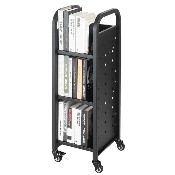 Biblioteksvagn, 32x35x93,5 cm, Svart, Stål