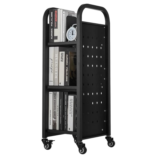Biblioteksvagn, 32x35x93,5 cm, Svart, Stål
