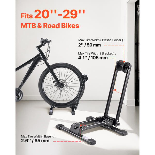 Cykelstativ, 40x36,5x44,5 cm, Sort, Legeret stål, Sammenklappelig opbevaring
