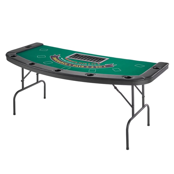Pokertable, 183x82,5x75,5 cm, Fällbar, Metall, Filt