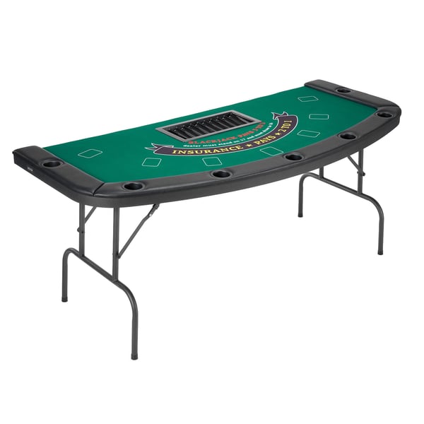 Pokertable, 183x82,5x75,5 cm, Fällbar, Metall, Filt
