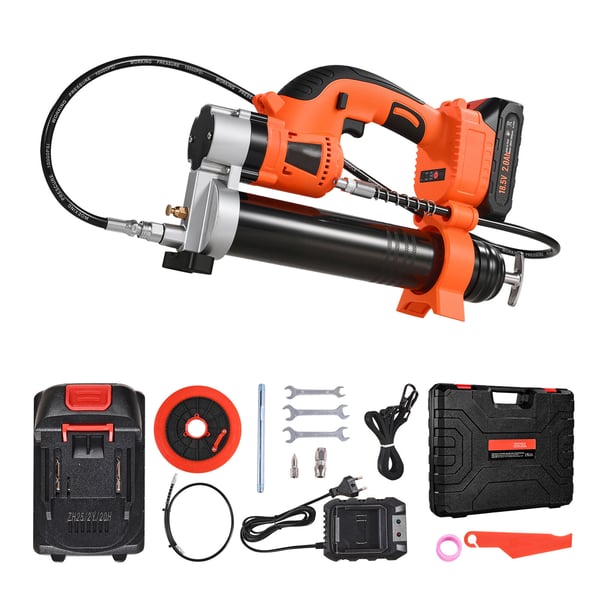 Sladdlös fettpistol 37x21x7.5 cm 20V 8000 PSI, elverktyg