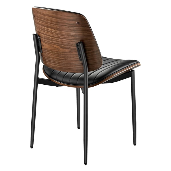 Spisestuestole sæt af 2, 49,5x54,8x81 cm, Sort, Polstret læder