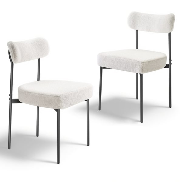 Ruokatuolien setti 2 kpl, 54.5x50x79.5 cm, valkoinen, verhoiltu