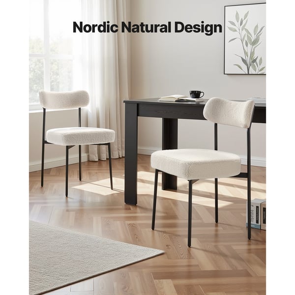 Spisestuestole sæt af 4, 54,5x50x79,5 cm, hvid, polstrede