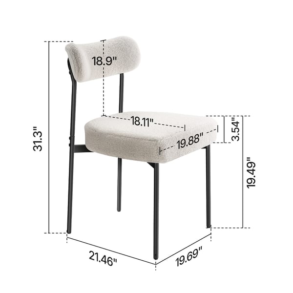 Spisestuestole sæt af 4, 54,5x50x79,5 cm, hvid, polstrede