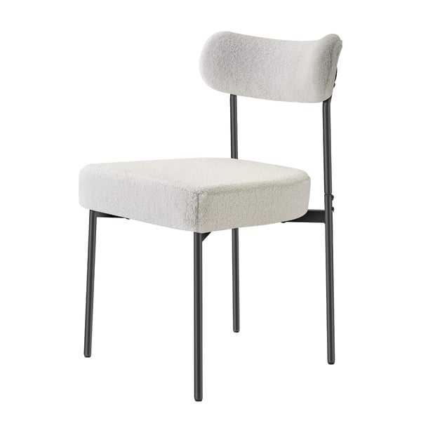 Spisestuestole sæt af 4, 54,5x50x79,5 cm, hvid, polstrede